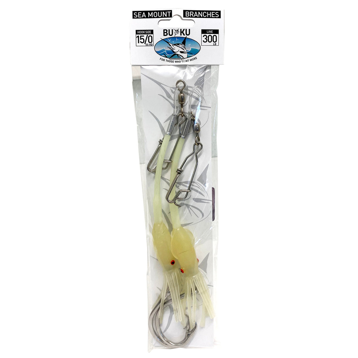 Buku Sea Mount Deep Drop Branches Pre-made Rigs 15/0 Green 300lb