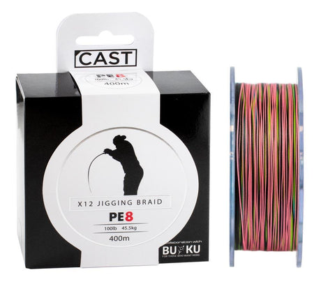 Cast X12 Jigging Braided Fishing Line Multi Colour