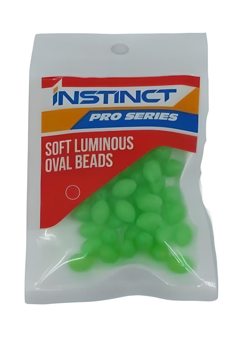 Instinct Pro Soft Lumo Oval Rigging Beads Green [sz:10mmx15mm - 50pk]