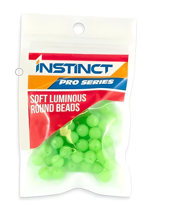Instinct Pro Soft Lumo Round Beads Green [sz:10mm - 50 Pk]