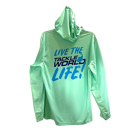 Fisho's Tackle World Hooded Performance Jersey Adult Seafoam [sz:s]