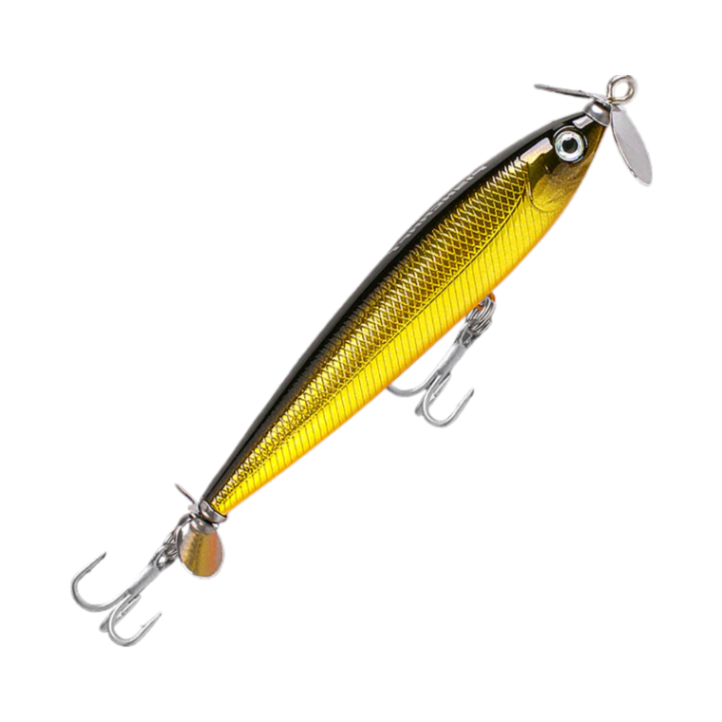 Fishcraft Skatter Prop 96mm 13g Floating Stickbait Lure [cl:black/gold]