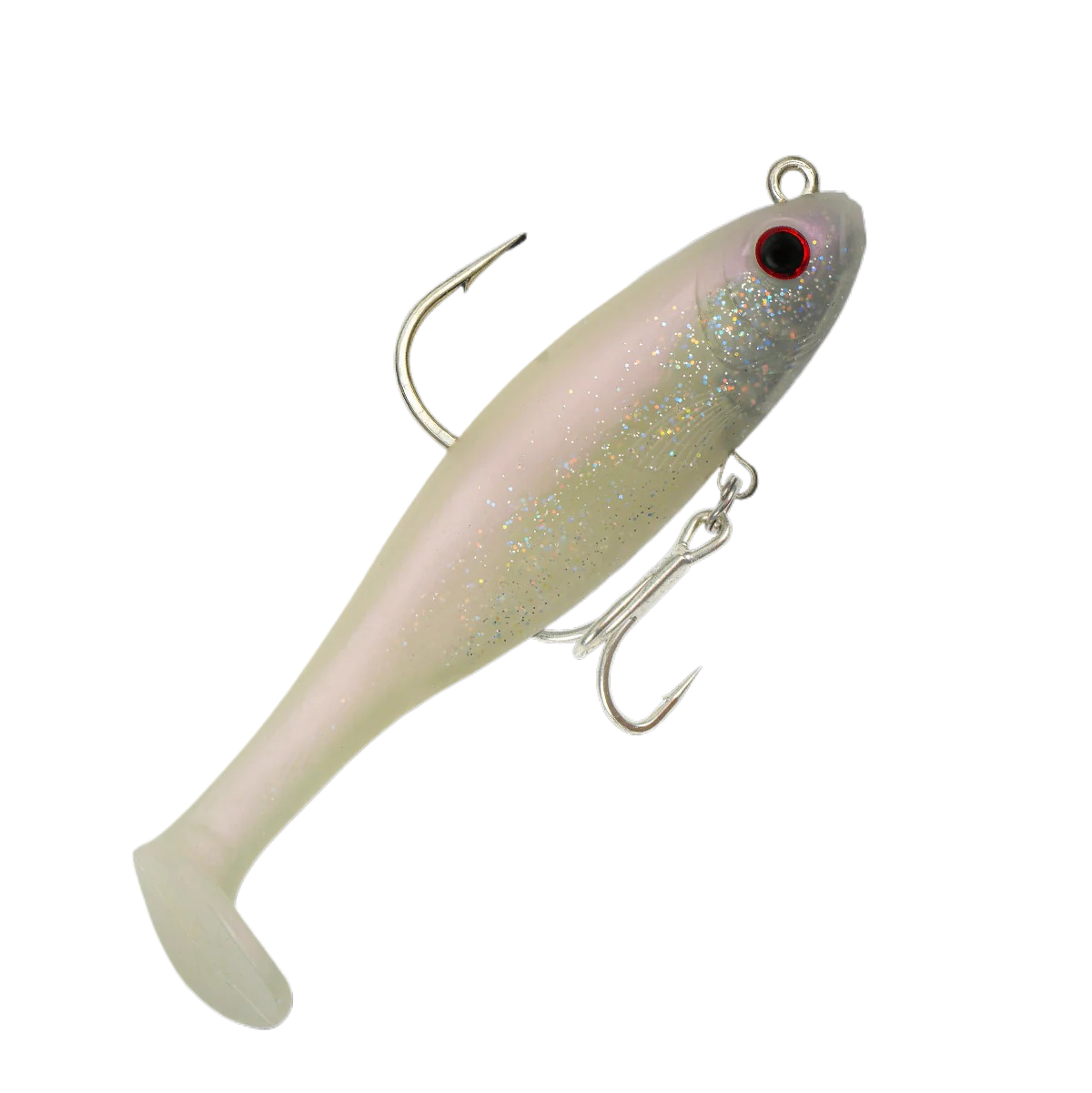 Fishcraft Dr Shad 100mm 20g Soft Plastic Swimbait Lure [cl:glacier]