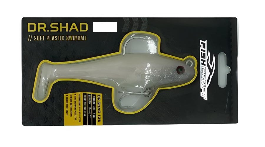 Fishcraft Dr Shad 100mm 20g Soft Plastic Swimbait Lure [cl:glacier]