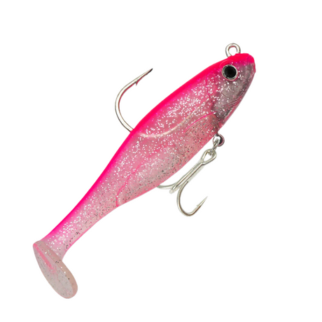 Fishcraft Dr Shad 100mm 20g Soft Plastic Swimbait Lure [cl:pink Frosting]