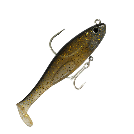 Fishcraft Dr Shad 125mm 38g Soft Plastic Swimbait Lure [cl:black & Gold]