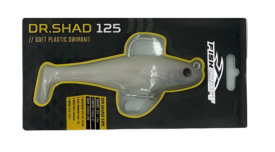 Fishcraft Dr Shad 125mm 38g Soft Plastic Swimbait Lure [cl:glacier]