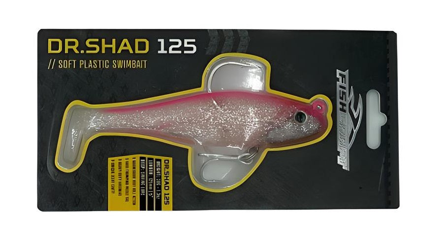 Fishcraft Dr Shad 125mm 38g Soft Plastic Swimbait Lure [cl:pink Frosting]