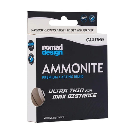 Nomad Ammonite Casting Braided Fishing Line White 300yds [sz:30lb]