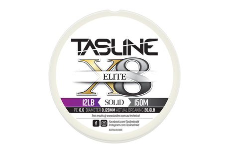 Tasline Elite X8 Braided Fishing Line White 150m [sz:12lb]