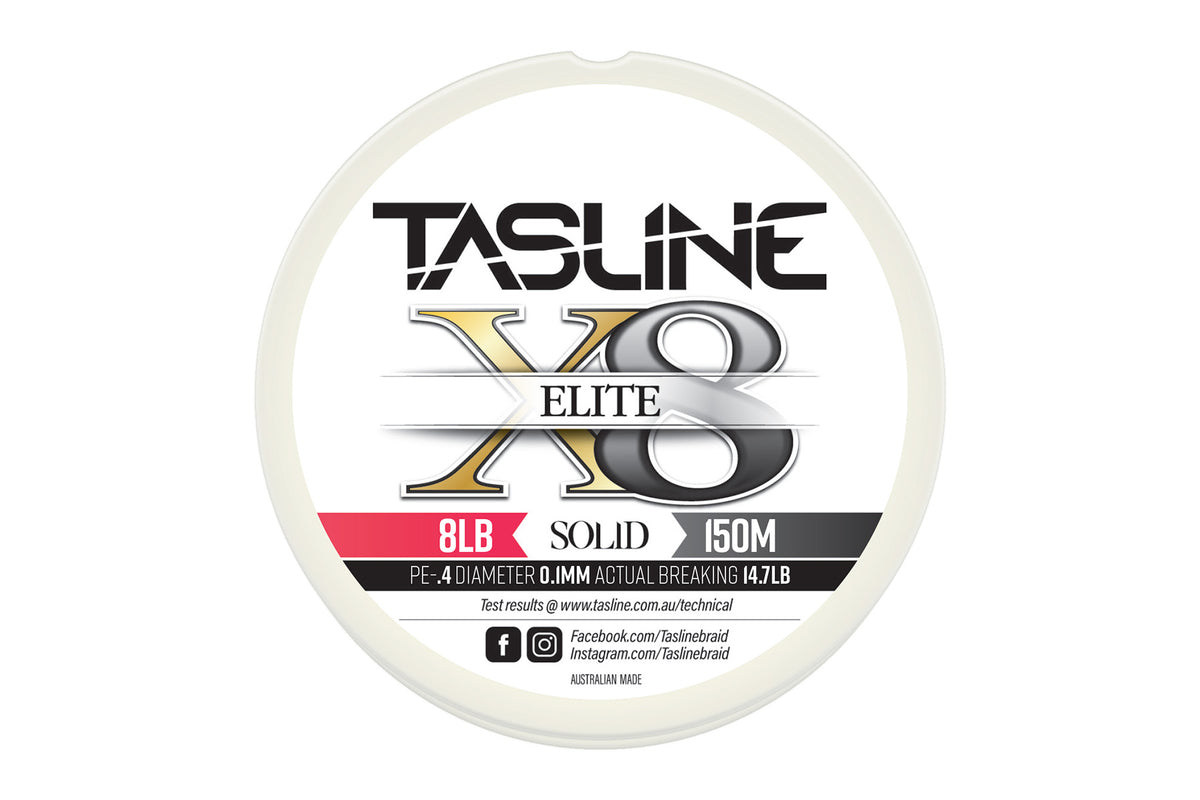 Tasline Elite X8 Braided Fishing Line White 150m