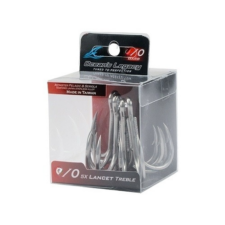 Ocean's Legacy Lancet Hd 5x Treble Hooks [sz:4/0 - 5pk]