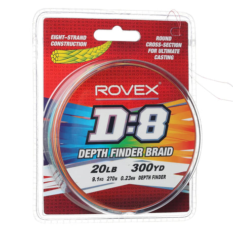 Rovex D8 Depth Finder Braided Fishing Line Multi Colour 300yds