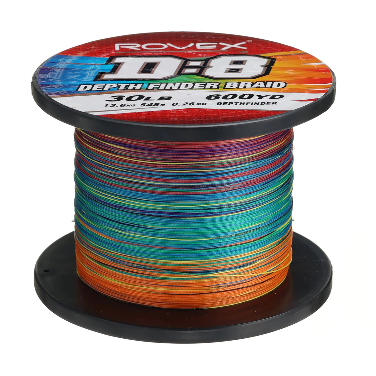 Rovex D8 Depth Finder Braided Fishing Line Multi Colour 600yds