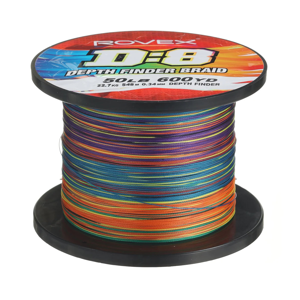 Rovex D8 Depth Finder Braided Fishing Line Multi Colour 600yds