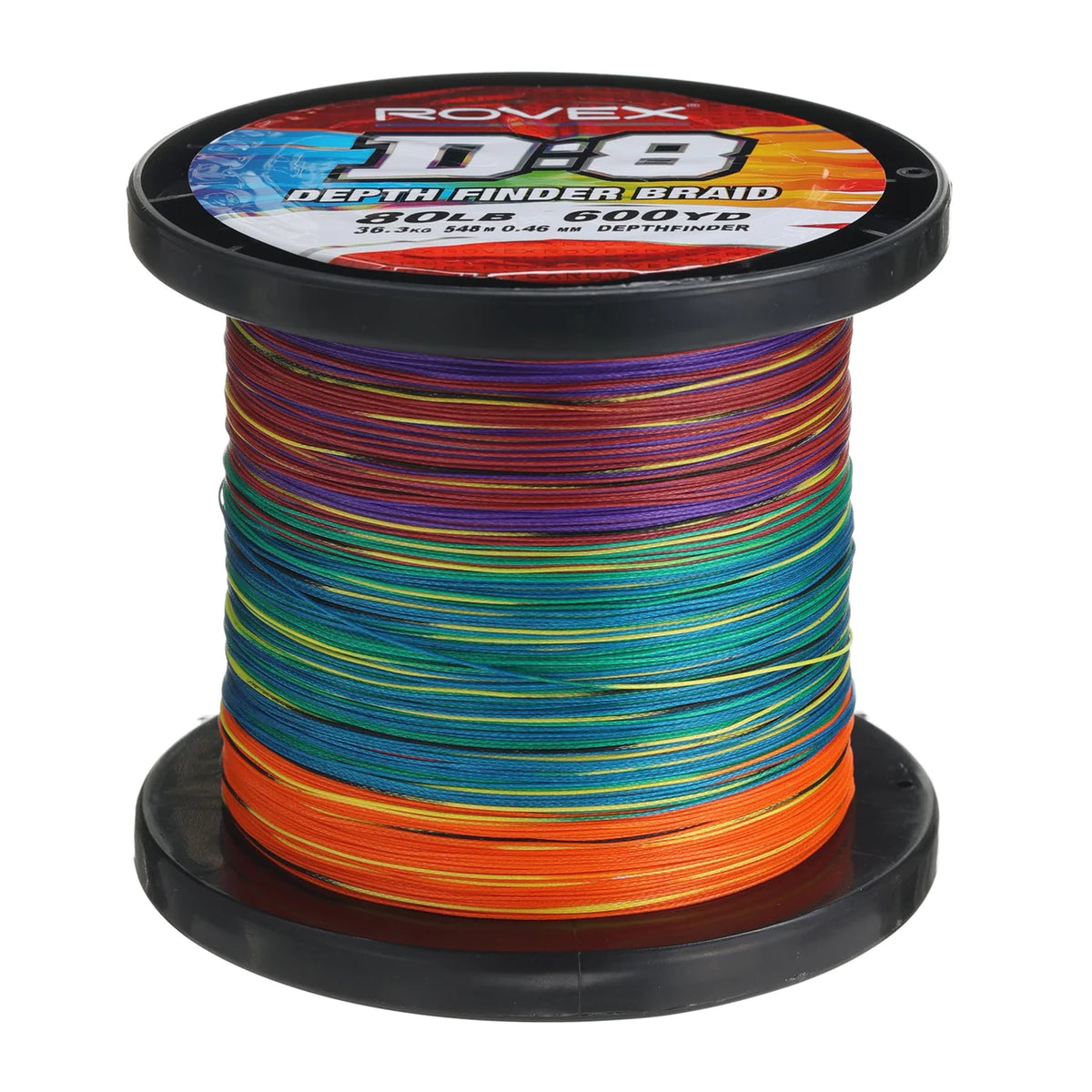 Rovex D8 Depth Finder Braided Fishing Line Multi Colour 600yds